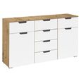 Aditio Medium Sideboard - 120cm - 2 Door - 6 Drawer - Artisan Oak & Alpine White