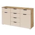 Aditio Medium Sideboard - 120cm - 2 Door - 6 Drawer - Artisan Oak & Champagne