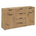 Aditio Medium Sideboard - 120cm - 2 Door - 6 Drawer - Artisan Oak
