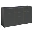 Aditio Medium Sideboard - 120cm - 2 Door - 6 Drawer - Metallic Dark Grey