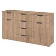 Aditio Medium Sideboard - 120cm - 2 Door - 6 Drawer - Sonoma Oak