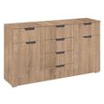 Aditio Medium Sideboard - 120cm - 2 Door - 6 Drawer - Sonoma Oak