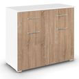 Rauch Aditio 2 Door Small Sideboard - 80cm - Alpine White and Sonoma Oak