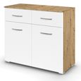Rauch Aditio 2 Door Small Sideboard - 80cm - Artisan Oak and Alpine White