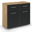 Rauch Aditio 2 Door Small Sideboard - 80cm - Artisan Oak and Metallic Dark Grey