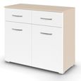 Rauch Aditio 2 Door Small Sideboard - 80cm - Champagne and Alpine White