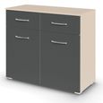 Rauch Aditio 2 Door Small Sideboard - 80cm - Champagne and Metallic Dark Grey