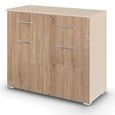 Rauch Aditio 2 Door Small Sideboard - 80cm - Champagne and Sonoma Oak