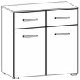 Rauch Aditio 2 Door Small Sideboard - 80cm - Metallic Dark Grey and Alpine White