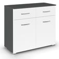 Rauch Aditio 2 Door Small Sideboard - 80cm - Metallic Dark Grey and Alpine White