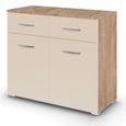 Rauch Aditio 2 Door Small Sideboard - 80cm - Sonoma Oak and Champagne