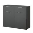 Rauch Alabama 2 Door Small Sideboard - 80cm - Metallic Dark Grey