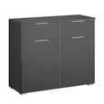Rauch Alabama 2 Door Small Sideboard - 80cm - Metallic Dark Grey