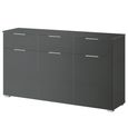 Rauch Alabama 3 Door Medium Sideboard - 120cm - Metallic Dark Grey