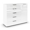 Flipp Small Sideboard - 120cm - 1 Door - Adjustable Height - Alpine White & White Glass