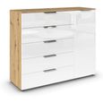 Flipp Small Sideboard - 120cm - 1 Door - Adjustable Height - Artisan Oak & White Glass