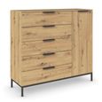 Flipp Small Sideboard - 120cm - 1 Door - Metal Base - Artisan Oak