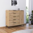 Flipp Small Sideboard - 120cm - 1 Door - Metal Base - Artisan Oak
