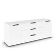 Rauch Flipp 2 Door Low Sideboard with Adjustable Height - 160cm - Alpine White