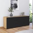 Rauch Flipp 2 Door Low Sideboard with Adjustable Height - 160cm - Artisan Oak and Graphite