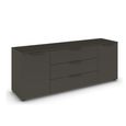 Rauch Flipp 2 Door Low Sideboard with Adjustable Height - 160cm - Graphite