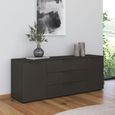 Rauch Flipp 2 Door Low Sideboard with Adjustable Height - 160cm - Graphite