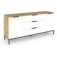 Rauch Flipp 2 Door Low Sideboard with Metal Base - 160cm - Artisan Oak and Alpine White