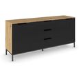 Rauch Flipp 2 Door Low Sideboard with Metal Base - 160cm - Artisan Oak and Graphite
