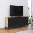 Rauch Flipp 2 Door Low Sideboard with Metal Base - 160cm - Artisan Oak and Graphite