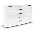 Rauch Flipp 2 Door Sideboard with Adjustable Height - 160cm - Alpine White and White Glass