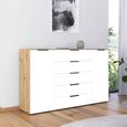 Flipp Sideboard - 180cm - 2 Door - Adjustable Height - Artisan Oak & Alpine White