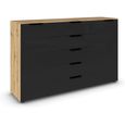 Flipp Sideboard - 180cm - 2 Door - Adjustable Height - Artisan Oak & Basalt Glass