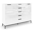 Flipp Sideboard - 160cm - 2 Door - Metal Base - Alpine White & White Glass