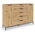 Flipp Sideboard - 160cm - 2 Door - Metal Base - Artisan Oak
