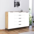 Flipp Sideboard - 180cm - 2 Door - Metal Base - Artisan Oak & Alpine White