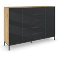 Flipp Sideboard - 180cm - 2 Door - Metal Base - Artisan Oak & Graphite