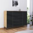 Flipp Sideboard - 180cm - 2 Door - Metal Base - Artisan Oak & Graphite