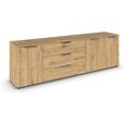 Rauch Flipp 3 Door Low Sideboard with Adjustable Height - 199cm - Artisan Oak