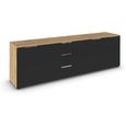 Rauch Flipp 3 Door Low Sideboard with Adjustable Height - 199cm - Artisan Oak and Graphite