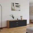 Rauch Flipp 3 Door Low Sideboard with Adjustable Height - 199cm - Artisan Oak and Graphite
