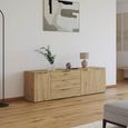 Rauch Flipp 3 Door Low Sideboard with Adjustable Height - 199cm - Artisan Oak