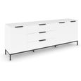 Rauch Flipp 3 Door Low Sideboard with Metal Base - 199cm - Alpine White