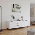 Rauch Flipp 3 Door Low Sideboard with Metal Base - 199cm - Alpine White