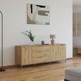 Rauch Flipp 3 Door Low Sideboard with Metal Base - 199cm - Artisan Oak