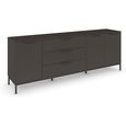 Rauch Flipp 3 Door Low Sideboard with Metal Base - 199cm - Graphite