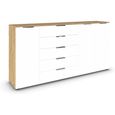 Flipp Sideboard - 199cm - 3 Door - Adjustable Height - Artisan Oak & Alpine White