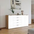 Flipp Sideboard - 199cm - 3 Door - Adjustable Height - Artisan Oak & Alpine White