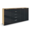 Flipp Sideboard - 199cm - 3 Door - Adjustable Height - Artisan Oak & Graphite