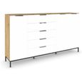 Flipp Sideboard - 199cm - 3 Door - Metal Base - Artisan Oak & Alpine White