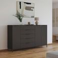 Flipp Sideboard - 199cm - 3 Door - Metal Base - Graphite